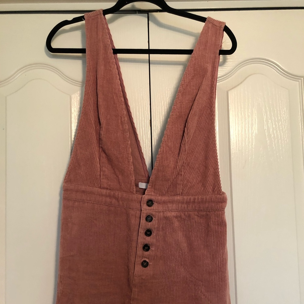 Women’s Blush Pink Corduroy Overall Dress